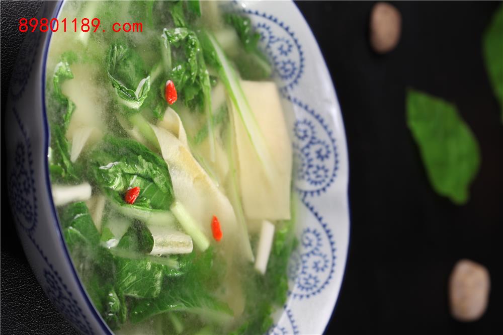 鸡汤豆筋小白菜