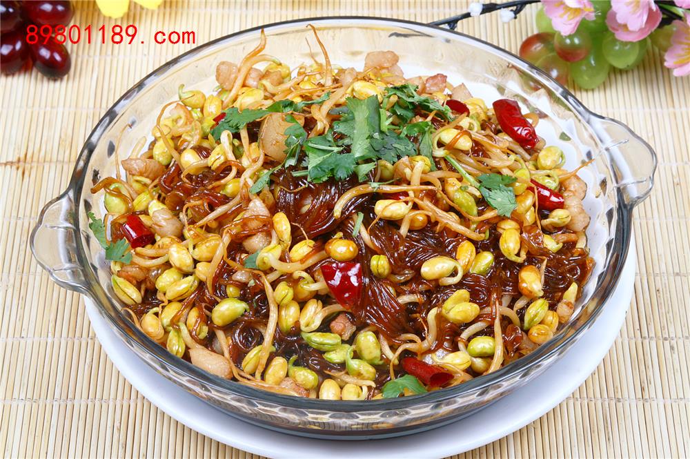 豆芽肉末炒粉条