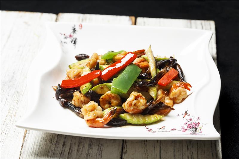 云瓜鸡枞菌爆虾仁