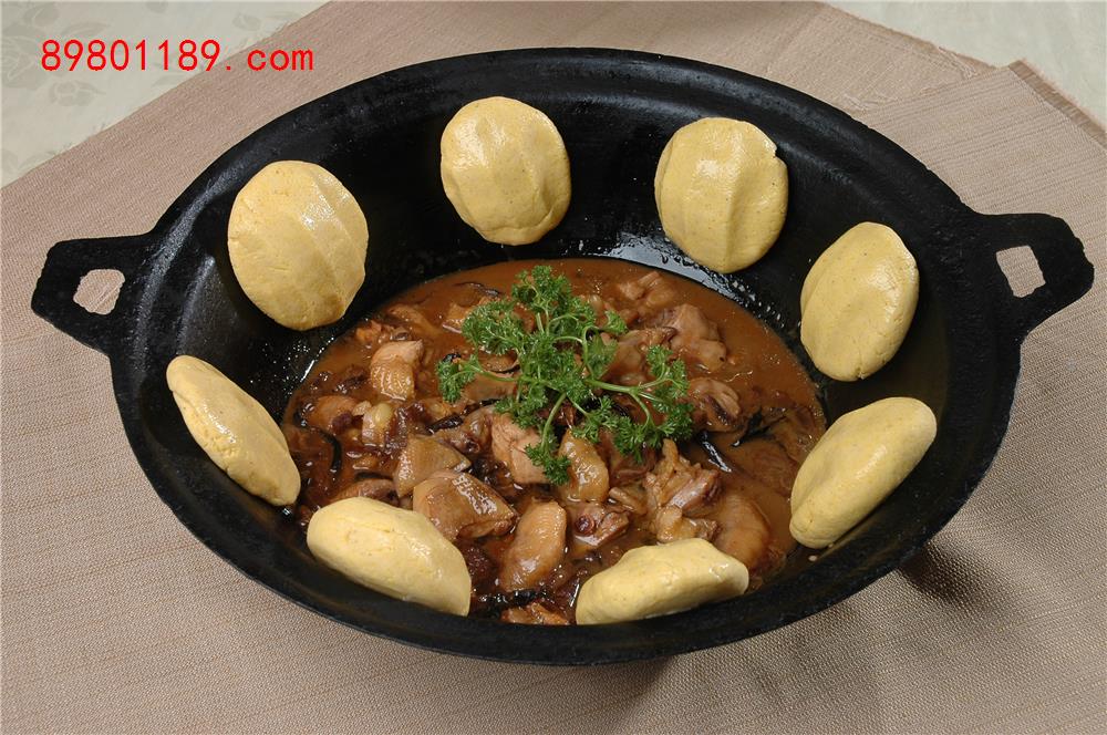家鸡蘑菇粉条大饼子DSC