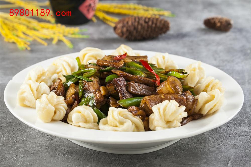 小炒肉焖花卷-