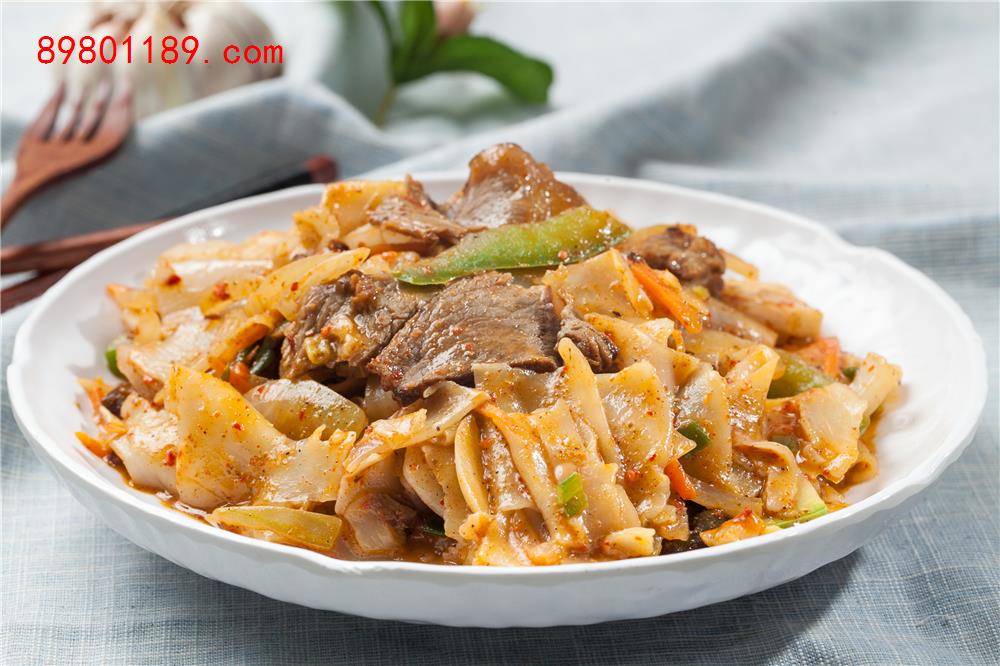 牛肉炒面片-