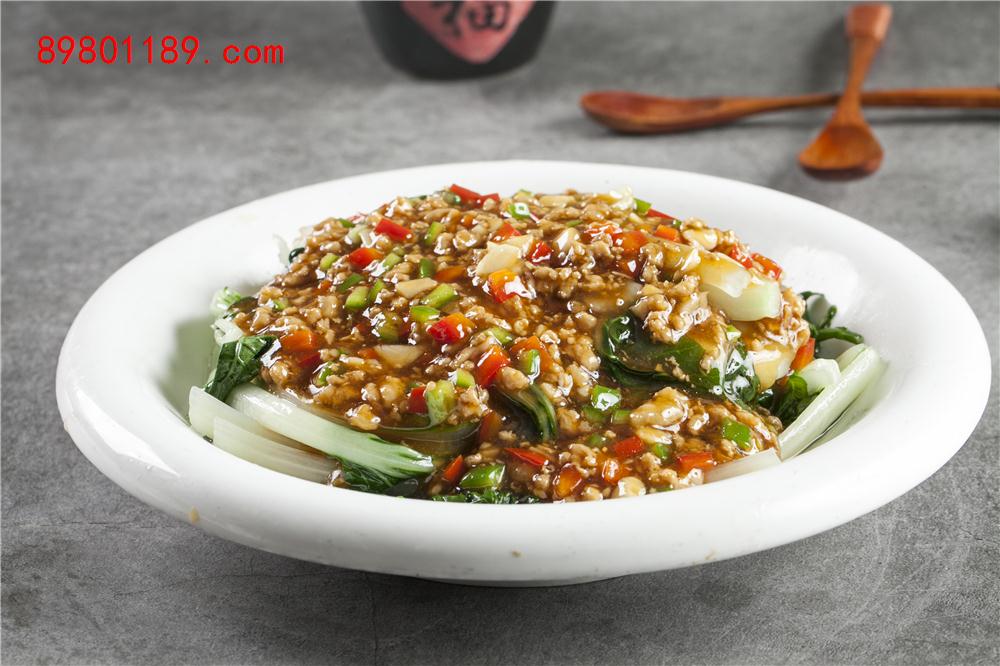 肉沫扒小白菜-