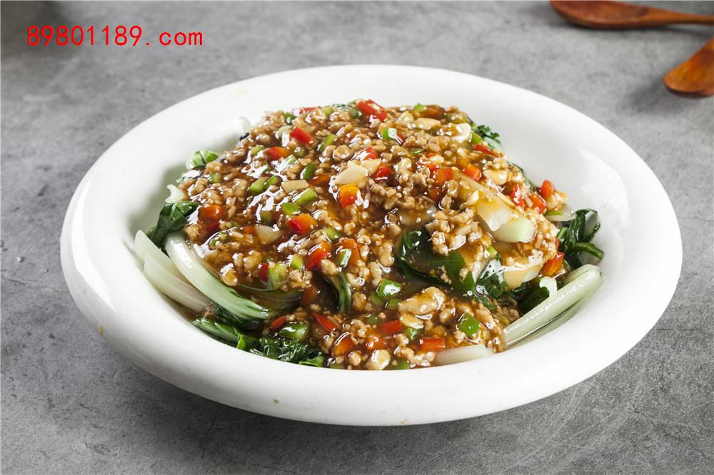 肉沫扒小白菜-