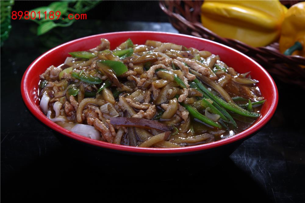 茄子肉丝打卤面
