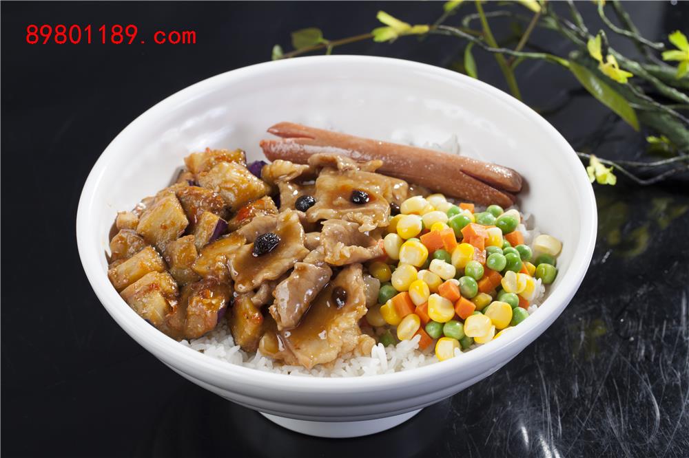 茄子肉片饭