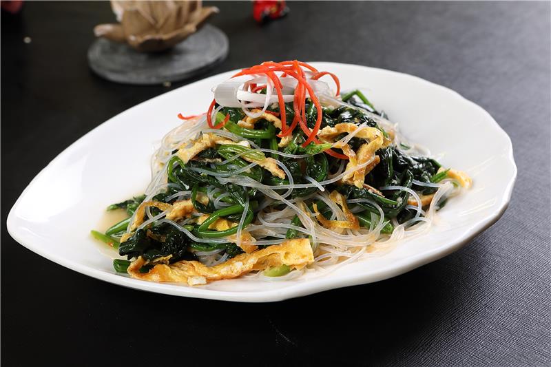 菠菜鸡蛋拌粉丝