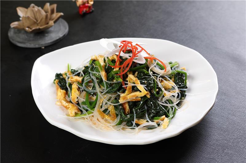菠菜鸡蛋拌粉丝