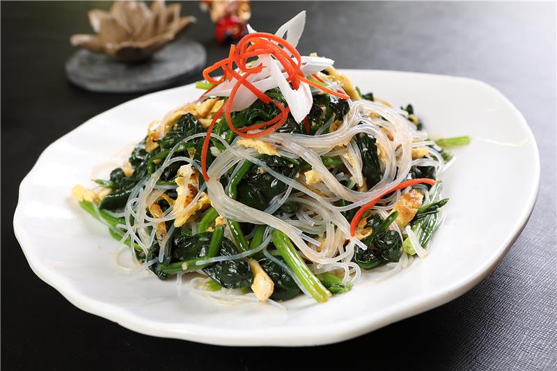 菠菜鸡蛋拌粉丝