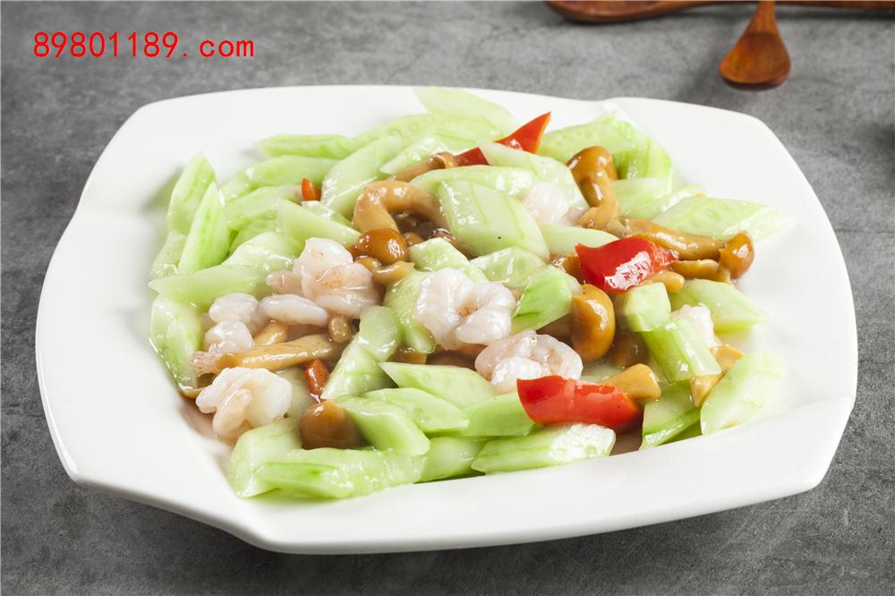 青瓜虾仁滑子菇-