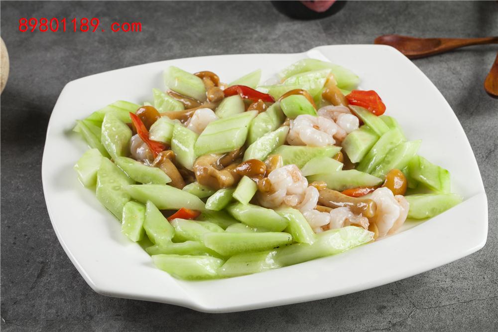 青瓜虾仁滑子菇-